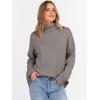 imageANRABESS Womens Turtleneck Sweaters Long Sleeve Oversized Chunky Knit High Low Hem Pullover Sweater Top 2025 Fall OutfitsGrey Khaki