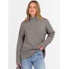 imageANRABESS Womens Turtleneck Sweaters Long Sleeve Oversized Chunky Knit High Low Hem Pullover Sweater Top 2025 Fall OutfitsGrey Khaki
