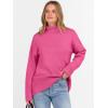 imageANRABESS Womens Turtleneck Sweaters Long Sleeve Oversized Chunky Knit High Low Hem Pullover Sweater Top 2025 Fall OutfitsHot Pink