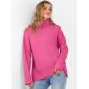imageANRABESS Womens Turtleneck Sweaters Long Sleeve Oversized Chunky Knit High Low Hem Pullover Sweater Top 2025 Fall OutfitsHot Pink