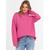 imageANRABESS Womens Turtleneck Sweaters Long Sleeve Oversized Chunky Knit High Low Hem Pullover Sweater Top 2025 Fall OutfitsHot Pink