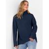 imageANRABESS Womens Turtleneck Sweaters Long Sleeve Oversized Chunky Knit High Low Hem Pullover Sweater Top 2025 Fall OutfitsNavy Blue