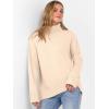 imageANRABESS Womens Turtleneck Sweaters Long Sleeve Oversized Chunky Knit High Low Hem Pullover Sweater Top 2025 Fall OutfitsParchment