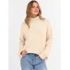 imageANRABESS Womens Turtleneck Sweaters Long Sleeve Oversized Chunky Knit High Low Hem Pullover Sweater Top 2025 Fall OutfitsParchment