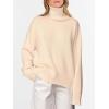 imageANRABESS Womens Turtleneck Sweaters Long Sleeve Oversized Chunky Knit High Low Hem Pullover Sweater Top 2025 Fall OutfitsParchment