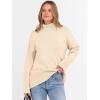 imageANRABESS Womens Turtleneck Sweaters Long Sleeve Oversized Chunky Knit High Low Hem Pullover Sweater Top 2025 Fall OutfitsParchment
