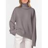 imageANRABESS Womens Turtleneck Sweaters Long Sleeve Oversized Chunky Knit High Low Hem Pullover Sweater Top 2025 Fall OutfitsPurple Taupe
