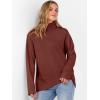 imageANRABESS Womens Turtleneck Sweaters Long Sleeve Oversized Chunky Knit High Low Hem Pullover Sweater Top 2025 Fall OutfitsRust