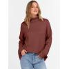 imageANRABESS Womens Turtleneck Sweaters Long Sleeve Oversized Chunky Knit High Low Hem Pullover Sweater Top 2025 Fall OutfitsRust