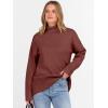 imageANRABESS Womens Turtleneck Sweaters Long Sleeve Oversized Chunky Knit High Low Hem Pullover Sweater Top 2025 Fall OutfitsRust
