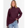 imageANRABESS Womens Turtleneck Sweaters Long Sleeve Oversized Chunky Knit High Low Hem Pullover Sweater Top 2025 Fall OutfitsWine Red