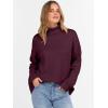 imageANRABESS Womens Turtleneck Sweaters Long Sleeve Oversized Chunky Knit High Low Hem Pullover Sweater Top 2025 Fall OutfitsWine Red