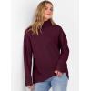 imageANRABESS Womens Turtleneck Sweaters Long Sleeve Oversized Chunky Knit High Low Hem Pullover Sweater Top 2025 Fall OutfitsWine Red