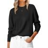 imageANRABESS Sweaters for Women Short Length Loose Fit Lightweight Long Sleeve Crewneck Knit Basic Sweater 2025 Fall OutfitsBlack