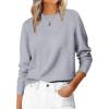 imageANRABESS Sweaters for Women Short Length Loose Fit Lightweight Long Sleeve Crewneck Knit Basic Sweater 2025 Fall OutfitsGrey