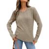 imageANRABESS Womens Long Sleeve Sweaters Wool Blend Crew Neck Hollow Out Business Casual Work Tops 2025 Fall OutfitsAlmond