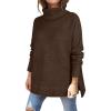 imageANRABESS Womens Oversized Turtleneck Sweaters Casual Fall Long Sleeve Knit Spilt Hem Tunic Pullover Tops 2025 Winter OutfitsMocha