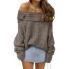 imageANRABESS Womens Wool Blend Off The Shoulder Long Sleeve Soft Knit Sweaters 2025 Fall OutfitsCamel