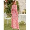 imageANRABESS Womens Long Sleeve Floral Maxi Dress Boho Flowy Wrap Slit V Neck Beach Fall Wedding Guest Party Vacation DressesGrey Pink Floral