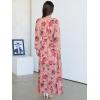 imageANRABESS Womens Long Sleeve Floral Maxi Dress Boho Flowy Wrap Slit V Neck Beach Fall Wedding Guest Party Vacation DressesRose Red Floral