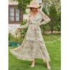 imageANRABESS Womens Long Sleeve Floral Maxi Dress Boho Flowy Wrap Slit V Neck Beach Fall Wedding Guest Party Vacation DressesYellow Red Floral