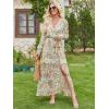 imageANRABESS Womens Long Sleeve Floral Maxi Dress Boho Flowy Wrap Slit V Neck Beach Fall Wedding Guest Party Vacation DressesYellow Red Floral