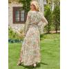 imageANRABESS Womens Long Sleeve Floral Maxi Dress Boho Flowy Wrap Slit V Neck Beach Fall Wedding Guest Party Vacation DressesYellow Red Floral