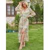 imageANRABESS Womens Long Sleeve Floral Maxi Dress Boho Flowy Wrap Slit V Neck Beach Fall Wedding Guest Party Vacation DressesYellow Red Floral