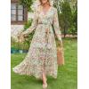 imageANRABESS Womens Long Sleeve Floral Maxi Dress Boho Flowy Wrap Slit V Neck Beach Fall Wedding Guest Party Vacation DressesYellow Red Floral