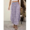 imageANRABESS Womens Maxi Skirts Summer Boho Floral High Waisted Flowy Swing Pleated Beach Long Skirt with PocketsFloral Gray Purple