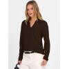 imageANRABESS Womens Polo V Neck Long Sleeve Sweaters Lightweight Dressy Casual Business Basic Knit Pullover Top 2025 Fall OutfitsCoffee