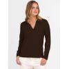 imageANRABESS Womens Polo V Neck Long Sleeve Sweaters Lightweight Dressy Casual Business Basic Knit Pullover Top 2025 Fall OutfitsCoffee
