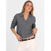 imageANRABESS Womens Polo V Neck Long Sleeve Sweaters Lightweight Dressy Casual Business Basic Knit Pullover Top 2025 Fall OutfitsDark Gray
