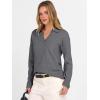 imageANRABESS Womens Polo V Neck Long Sleeve Sweaters Lightweight Dressy Casual Business Basic Knit Pullover Top 2025 Fall OutfitsDark Gray