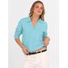 imageANRABESS Womens Polo V Neck Long Sleeve Sweaters Lightweight Dressy Casual Business Basic Knit Pullover Top 2025 Fall OutfitsLight Blue