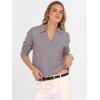 imageANRABESS Womens Polo V Neck Long Sleeve Sweaters Lightweight Dressy Casual Business Basic Knit Pullover Top 2025 Fall OutfitsNutmeg