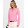imageANRABESS Womens Polo V Neck Long Sleeve Sweaters Lightweight Dressy Casual Business Basic Knit Pullover Top 2025 Fall OutfitsPink