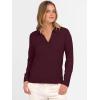 imageANRABESS Womens Polo V Neck Long Sleeve Sweaters Lightweight Dressy Casual Business Basic Knit Pullover Top 2025 Fall OutfitsRed