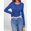 imageANRABESS Women Long Sleeve Shirts Builtin Bra Crewneck Rib Knit Slim Fit Basic Tee Tops 2025 Fall Casual TShirt Base LayerBlue