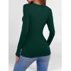 imageANRABESS Women Long Sleeve Shirts Builtin Bra Crewneck Rib Knit Slim Fit Basic Tee Tops 2025 Fall Casual TShirt Base LayerDeep Green