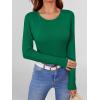 imageANRABESS Women Long Sleeve Shirts Builtin Bra Crewneck Rib Knit Slim Fit Basic Tee Tops 2025 Fall Casual TShirt Base LayerGreen