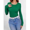 imageANRABESS Women Long Sleeve Shirts Builtin Bra Crewneck Rib Knit Slim Fit Basic Tee Tops 2025 Fall Casual TShirt Base LayerGreen