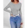 imageANRABESS Women Long Sleeve Shirts Builtin Bra Crewneck Rib Knit Slim Fit Basic Tee Tops 2025 Fall Casual TShirt Base LayerGrey