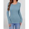 imageANRABESS Women Long Sleeve Shirts Builtin Bra Crewneck Rib Knit Slim Fit Basic Tee Tops 2025 Fall Casual TShirt Base LayerGrey Blue