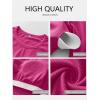 imageANRABESS Women Long Sleeve Shirts Builtin Bra Crewneck Rib Knit Slim Fit Basic Tee Tops 2025 Fall Casual TShirt Base LayerHot Pink