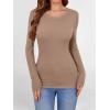 imageANRABESS Women Long Sleeve Shirts Builtin Bra Crewneck Rib Knit Slim Fit Basic Tee Tops 2025 Fall Casual TShirt Base LayerLight Camel
