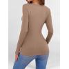 imageANRABESS Women Long Sleeve Shirts Builtin Bra Crewneck Rib Knit Slim Fit Basic Tee Tops 2025 Fall Casual TShirt Base LayerLight Camel