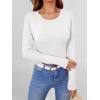 imageANRABESS Women Long Sleeve Shirts Builtin Bra Crewneck Rib Knit Slim Fit Basic Tee Tops 2025 Fall Casual TShirt Base LayerWhite