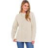 imageANRABESS Women Oversized Chunky Cable Knitted Vintage Sweater 2025 Fall Winter OutfitsBeige