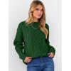 imageANRABESS Women Oversized Chunky Cable Knitted Vintage Sweater 2025 Fall Winter OutfitsGreen